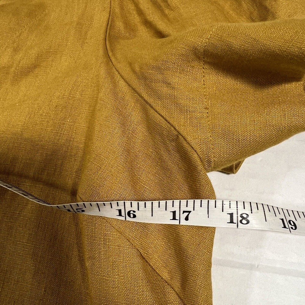 Sea New York Sz 2 Minka Puff Sleeve Linen Top in Saffron Yellow - Picture 9 of 9